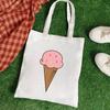 Женская парусиновая сумка-шоппер для мороженого, модная женская сумка на плечо, большая вместительная эко-повседневная сумка для покупок, многоразовые сумки-тоут