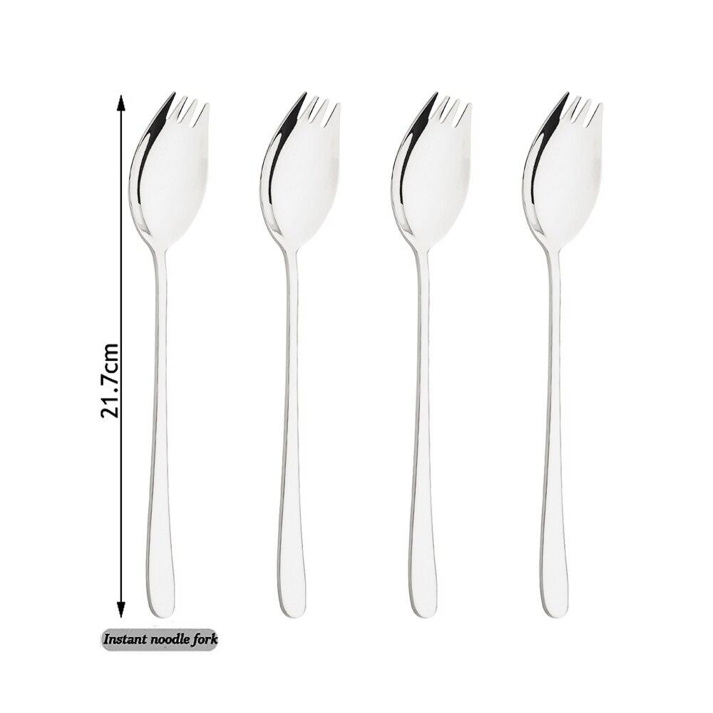 4 шт. вилка, ложка, нержавеющая сталь 304, посуда для западной еды, вилка, ложка, ложка для лапши быстрого приготовления, вилка, лапша, салатные порции