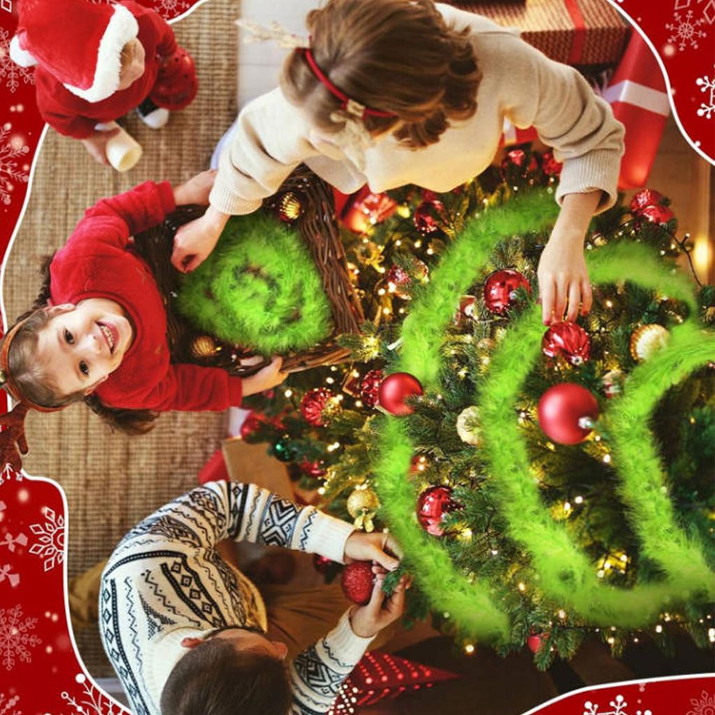 3 шт. 20-футовые рождественские гирлянды, лаймово-зеленые украшения для рождественской елки, искусственная подвесная гирлянда для рождественской елки