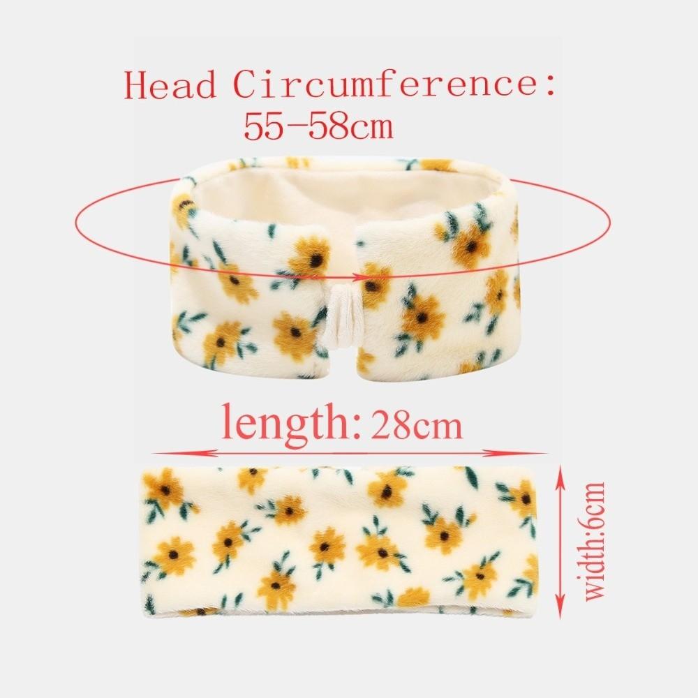 Coldproof Faux Fur Hairband flower printed Winter Warm Hairband fashion Plush Headband  winter