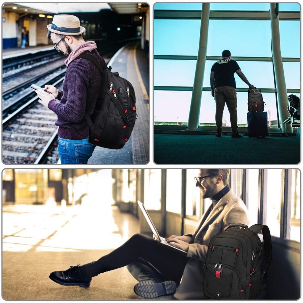 Большой деловой рюкзак для альпинизма, USB-наушники с отверстием для наушников [NUBILY], мужской рюкзак, 17,3 дюйма, вместимость, рюкзак, водоотталкивающий, защита от кражи