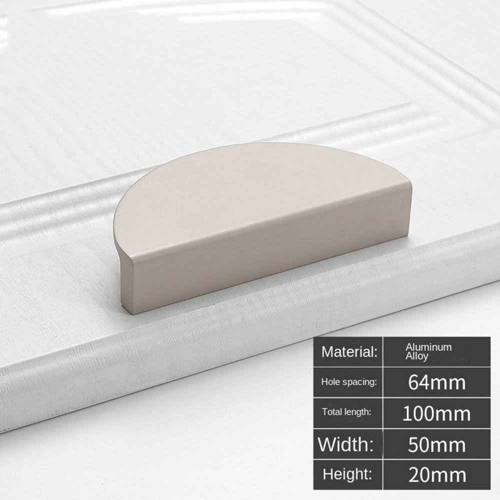 Aluminum Alloy Cabinet Door Knobs Semicircle Drawer Pull Handles New Half Moon Handle Wardrobe