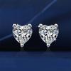 Heart Moissanite Earrings D Color VVS1 Lab Diamond Platinum Plated Sterling Silver Moissanite Stud Earring Women Fine Jewelry