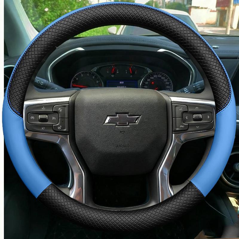 Чехол на руль автомобиля из микрофибры и кожи для Chevrolet Blazer 19-22 Silverado 19-21 3500HD 20-21 Suburban Tahoe 21