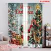 2pcs,2D Plane Printing Popular Curtain Panels Festive Wonderland Versatile Durable Polyester (without Rod) Decorations Inside