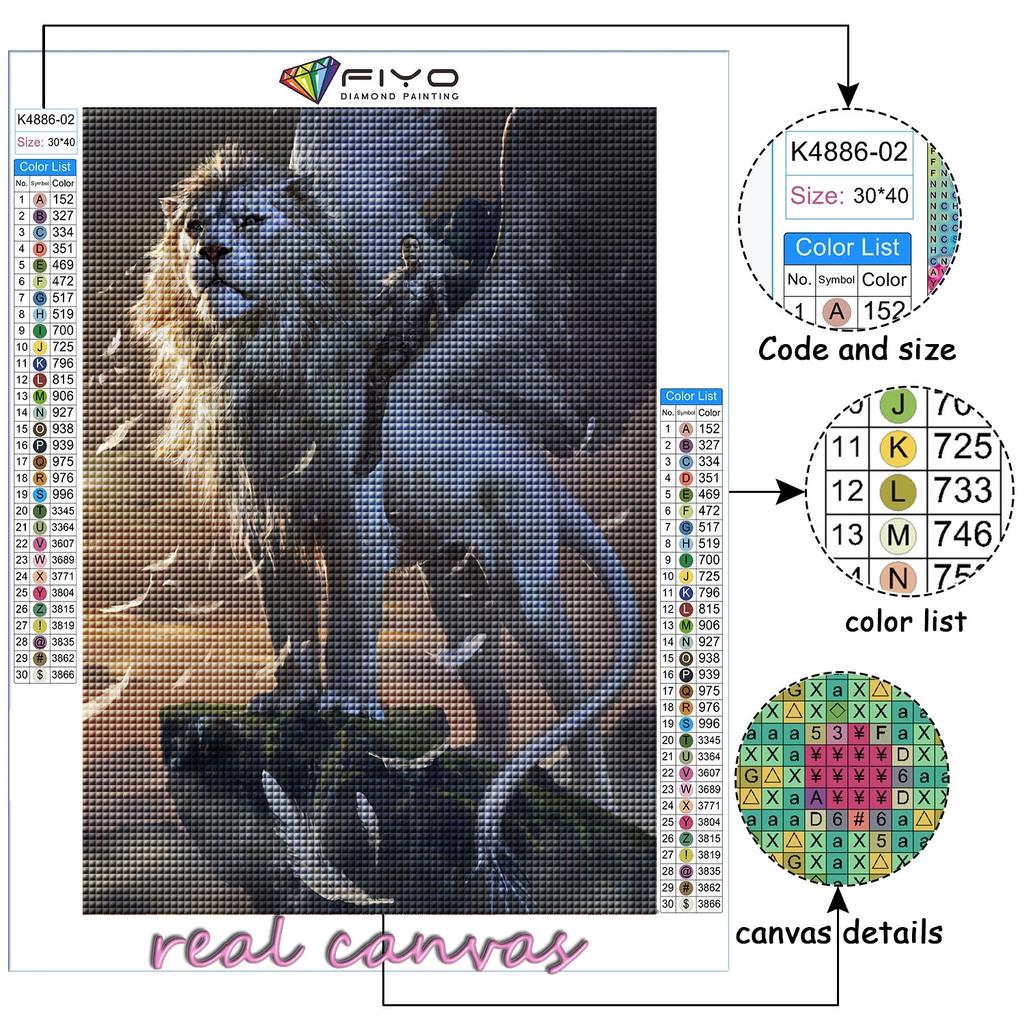 5D Diy Diamond Painting Ferocious Animal  Cross Stitch Full Diamond Embroidery Mosaic