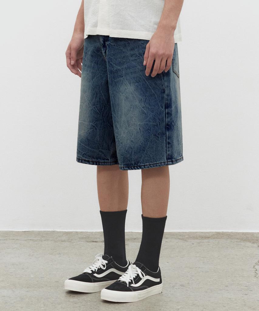 DECET Cr Wide Denim Shorts Dcpt035Crblueb