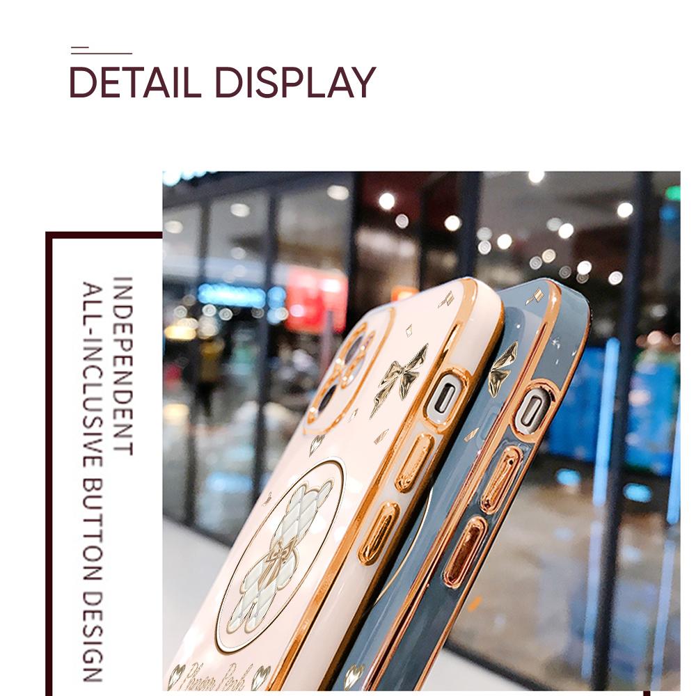 Для Honor 90 70 50 X7a X9a P30 Pro P40 Lite Infinix Hot 40i 30i Vivo Y22 Y18 V30 Pro V40 Мягкий чехол для телефона TPU с рисунком сияющего медведя