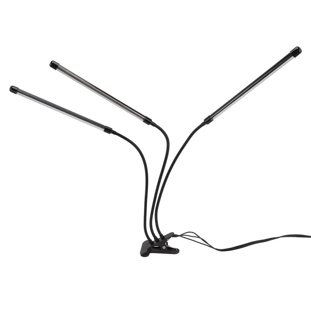 3-головочный светильник для растений с зажимом, полный спектр, красный, белый, теплый свет, 10 уровней регулировки яркости, USB-светодиод для выращивания растений