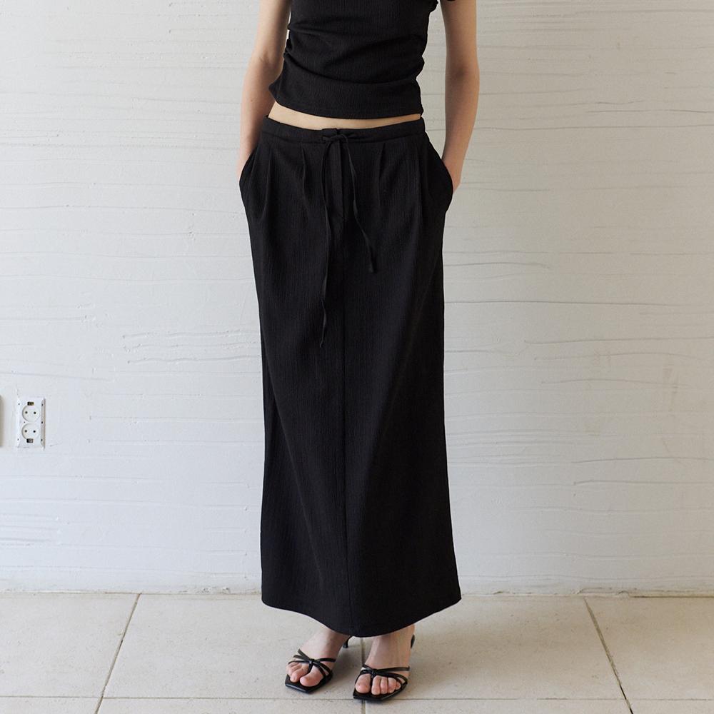 Nowood Fluid Wrinkle Skirt (Black)