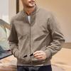 Autumn Suede Solid Color Men's Zipper Jacket Casual Retro Long Sleeved Cardigan Jacket Men's