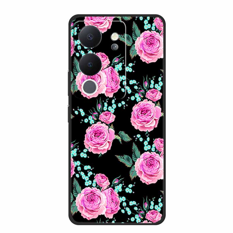 Funda For Vivo V30 Lite Case Cute Cartoon Cat Black Silicone Shockproof Soft Phone Cases For Vivo V30 Lite Back Cover Case Bag