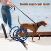 Double Bungee Dog Leash No-Tangle 360-degree Swivel Dual Dog Leash Dog Walking Training Lead Splitter for Medium Large Breeds