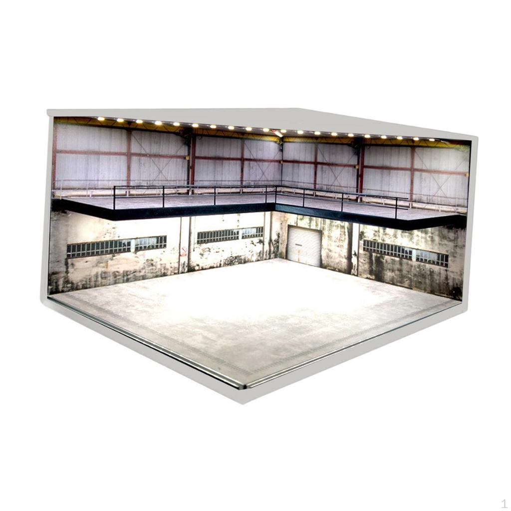 1/64 Модель парковки Коллекционные предметы Встроенные светодиодные фонари Литой автомобиль Дисплей Сцена Транспортного Средства