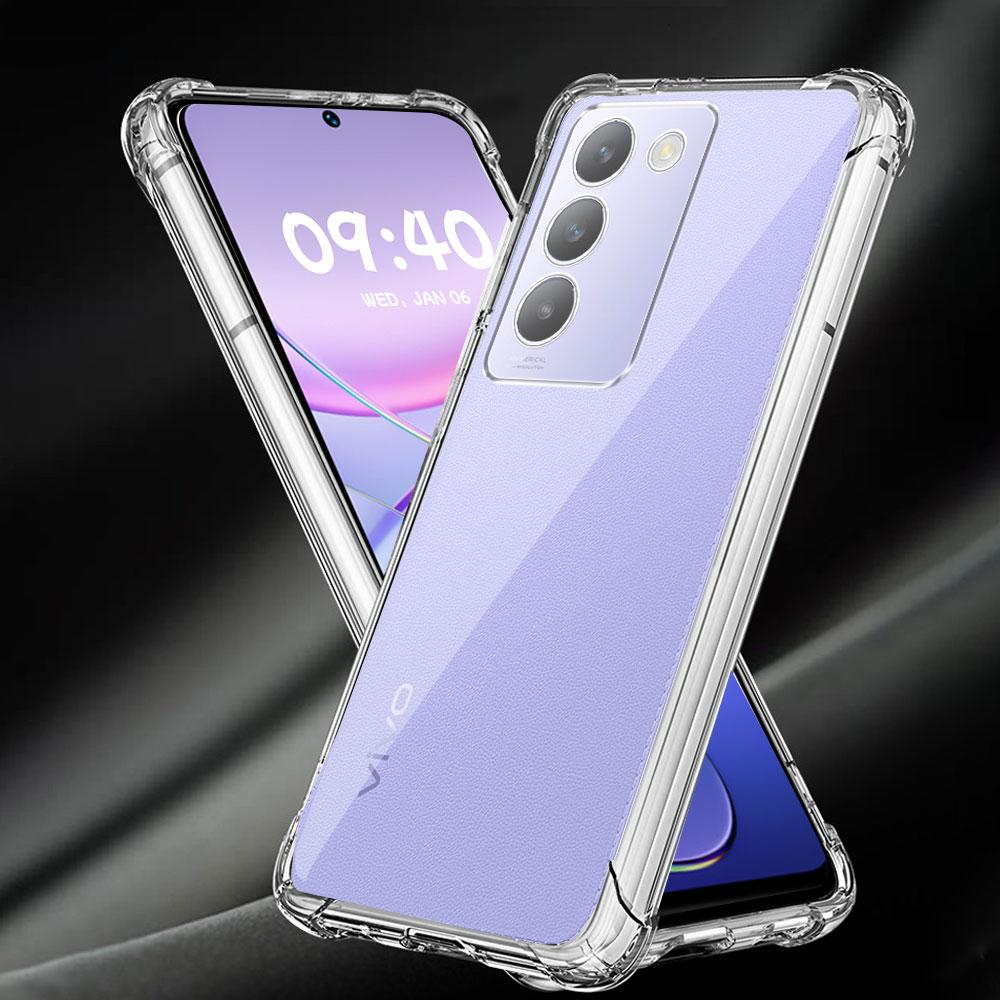 Shockproof Airbag Clear Case For Vivo V30 SE Soft Silicone Phone Case For Vivo V30 Lite 4G Protect Cover For Vivo T3 5G Funda