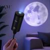 Romantic Room Decor Light USB Projector Lamp with 2 Films, Moon & Milky Way LED Projection Car Interior Atmosphere Light, 360 Degrees Rotating