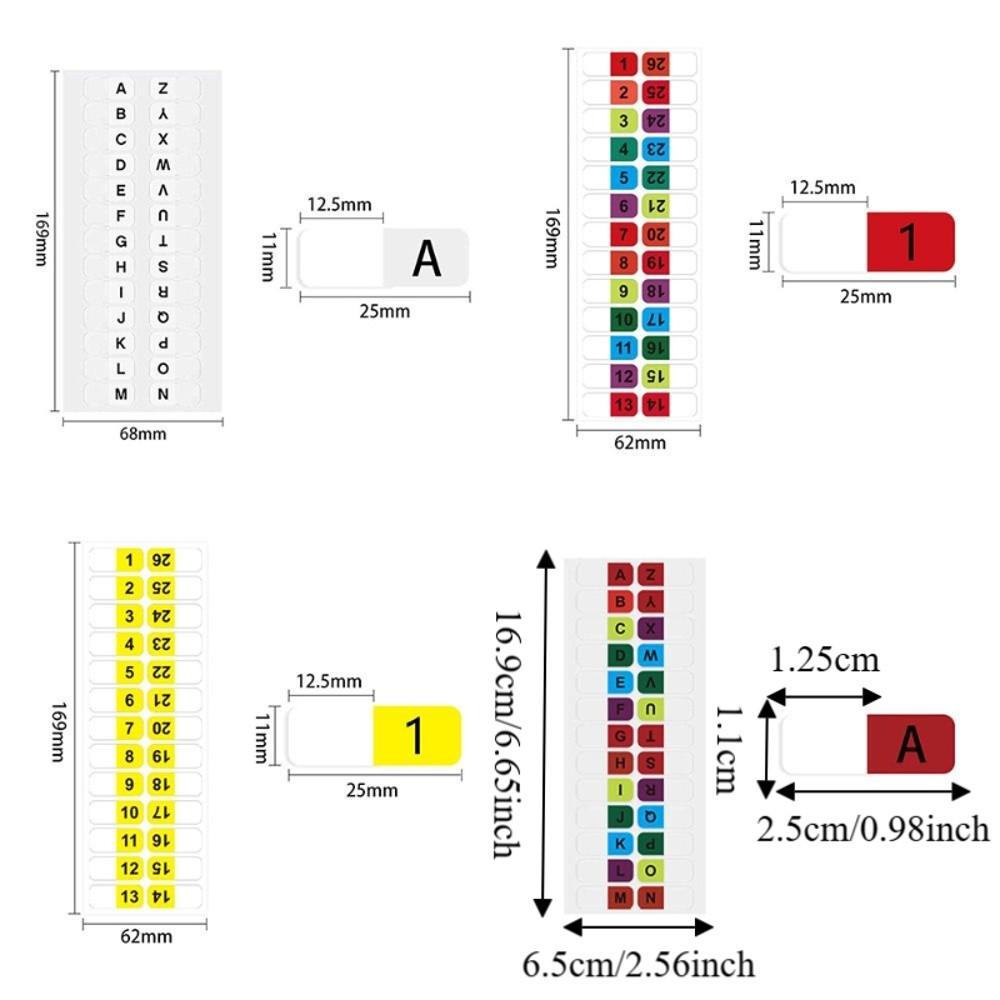 Colorful Alphabet Page Markers Small Strips Sticky Index Tabs Notebooks