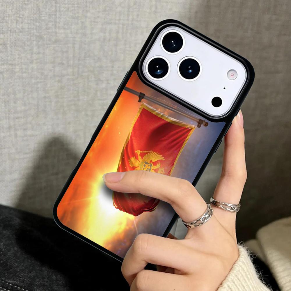 Чехол Case для iPhone 17 Air 16 Pro Max 15 Plus 11 13 Mini 14 12 Задняя крышка телефона Флаг Черногории
