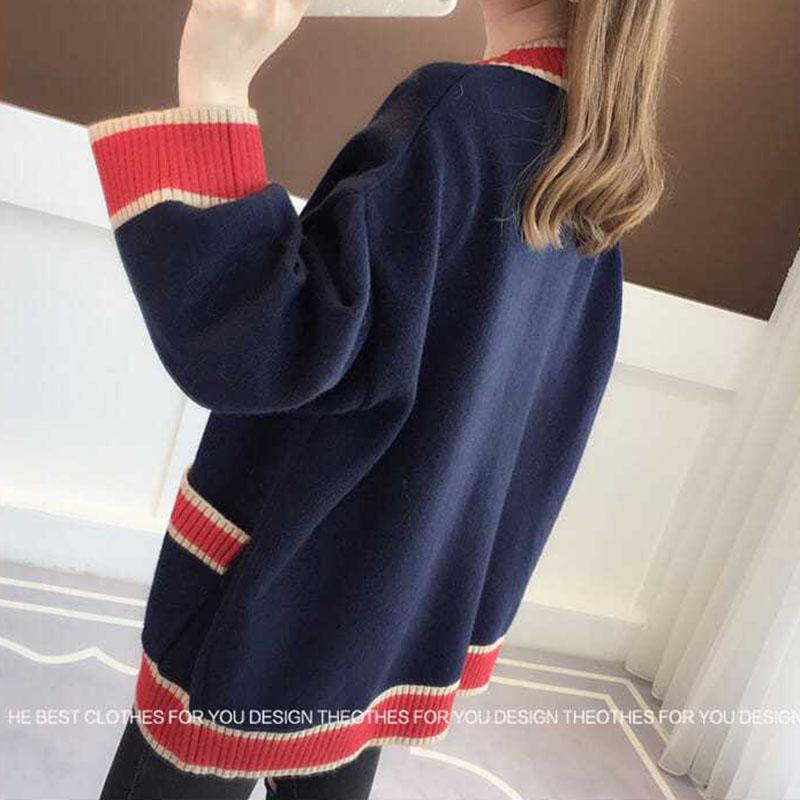 Spring and Autumn Women's Loose Medium Long Cardigan Sweater Lazy Style Sweater Cardigan