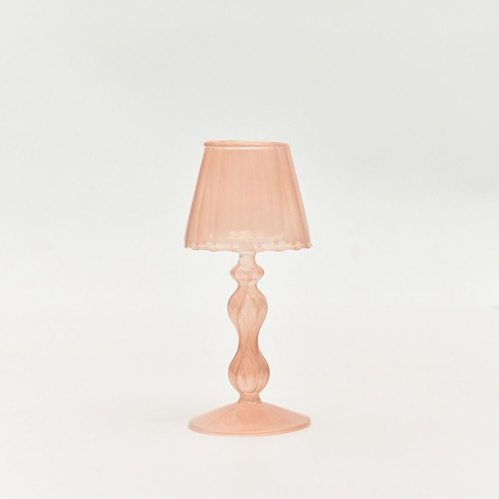 Creative High Footed Striped Candlestick Glass Craft Candelabra Lamp Shaped Candle Holder Holiday