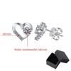 D Color 4mm Certified Heart Moissanite Stud Earrings for Women Classic Christmas Gift S925 Sterling Silver Ear Studs GRA