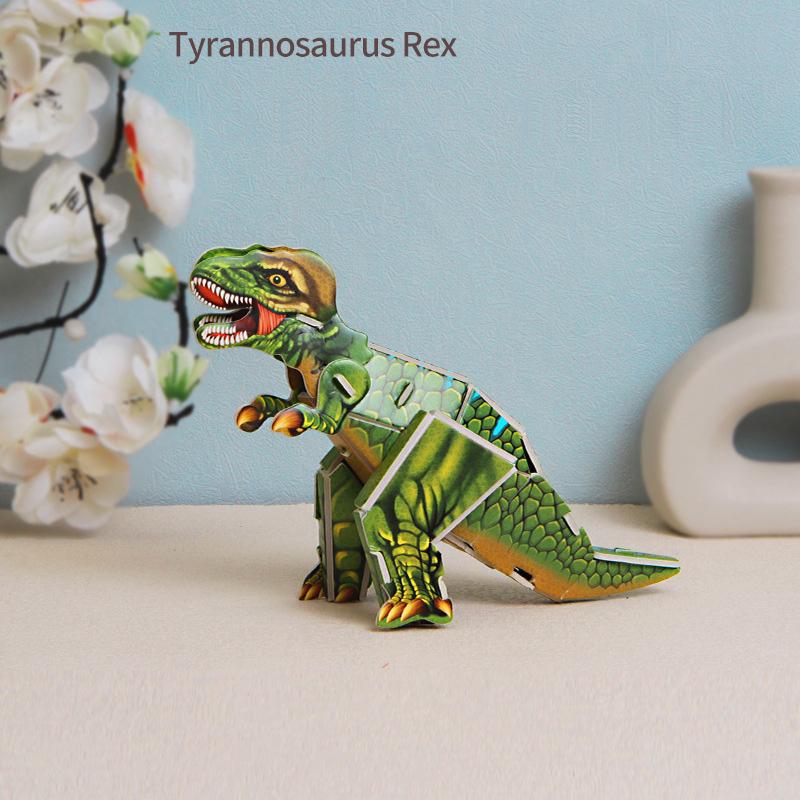 Children DIY 3D Assembled Dinosaur Model Paper Card Puzzle Handmade Toys for Kids Boys Gift Desktop Decorations