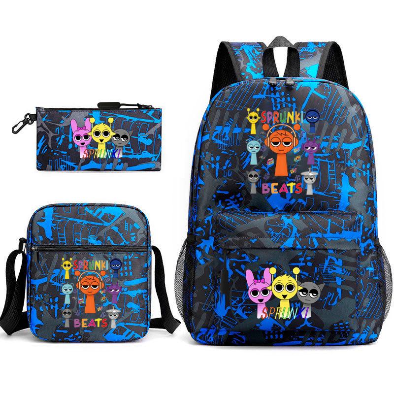 Rhythm Box Children's Backpack Crossbody Bag Pencil Bag Rabub Cute Elementary School Bag Three-piece Set