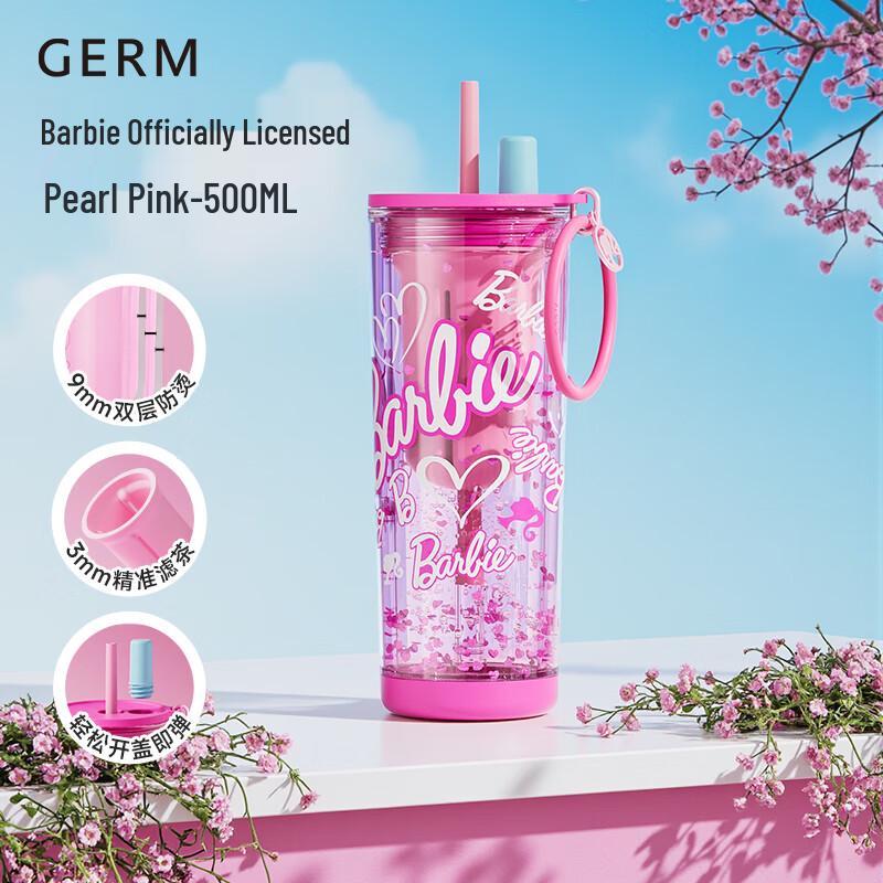 Barbie Large Capacity Straw Water Bottle