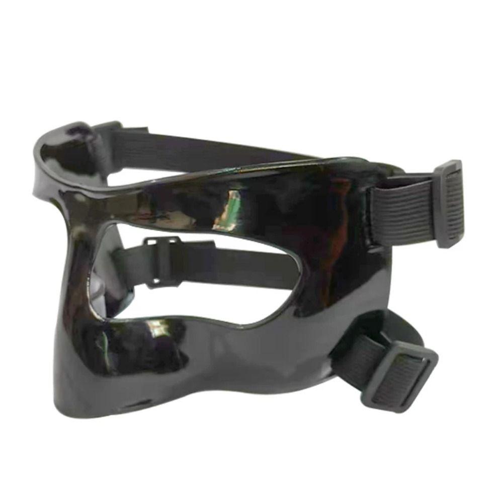 Elastic Strap Basketball Face Mask Black/Clear Nose Protector Basketball Sports