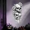 Spooky Party Wall Stickers Halloween Double Skull Rose Sticker, PVC Waterproof Decals, Peel And DIY Skeleton Art for Walls Stick Decor, Removable