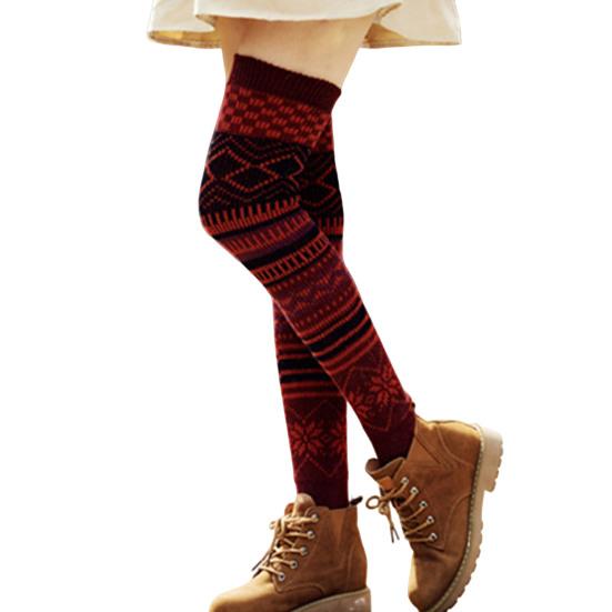 Вязаные носки, украшающие дышащие женские вязаные гетры до бедра, для покупок