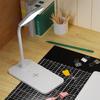 Светодиодный индикатор бронирования USB беспроводная зарядка Светодиодная настольная лампа Порт Прикроватная сенсорная Диммируемая Защита глаз для чтения за столом Домашний ночник