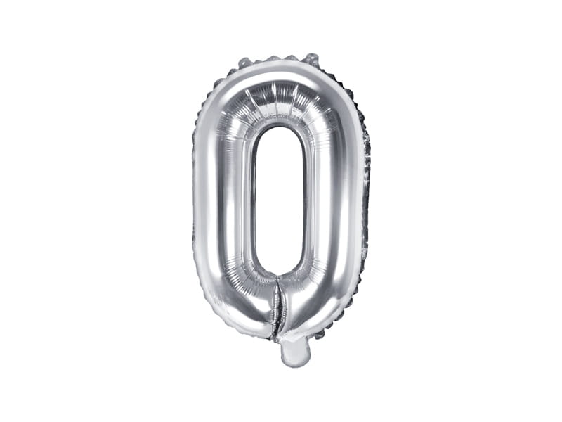 Balon Foliowy Litera "O" Srebrny 35 Cm