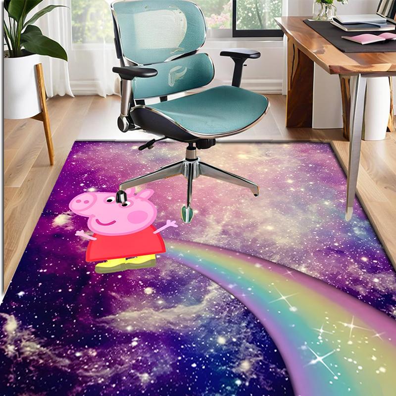 Peppa Pig Pattern Rug, Indoor/Outdoor Mat, for Picnic, Gameroom, Bedroom, Office, Living Room, Home Decor Carpet, Birthday Gift