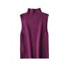 Vintage High Neck Sleeveless  Women Fashion Fitted Basic Ribbed Knit Tank Tops  Camis Chic Vest Top Plus Size