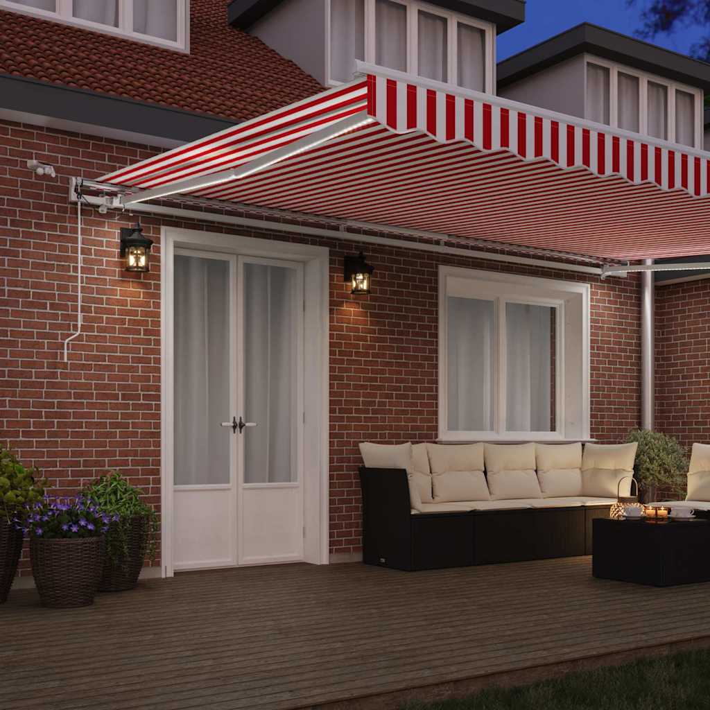 Awning Fabric Red and White 500 x 350 cm Polyester