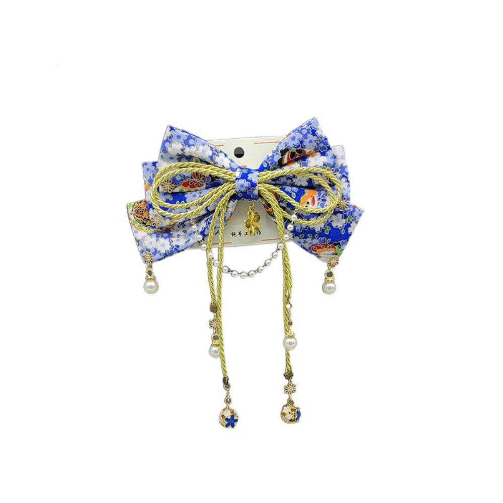 Japanese Style Kimono Barrettes Sweet Bowknot Hair Clip Creative Side Clip  Girl
