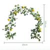 1.95m Spring Greenery Garland with Lemons Artificial Lemon Garland Green Eucalyptus Leaves Lemon Wreath for Front Door Party Table Wedding Decor