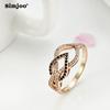 SIMJOO Стильное женское кольцо из розового золота с цирконом