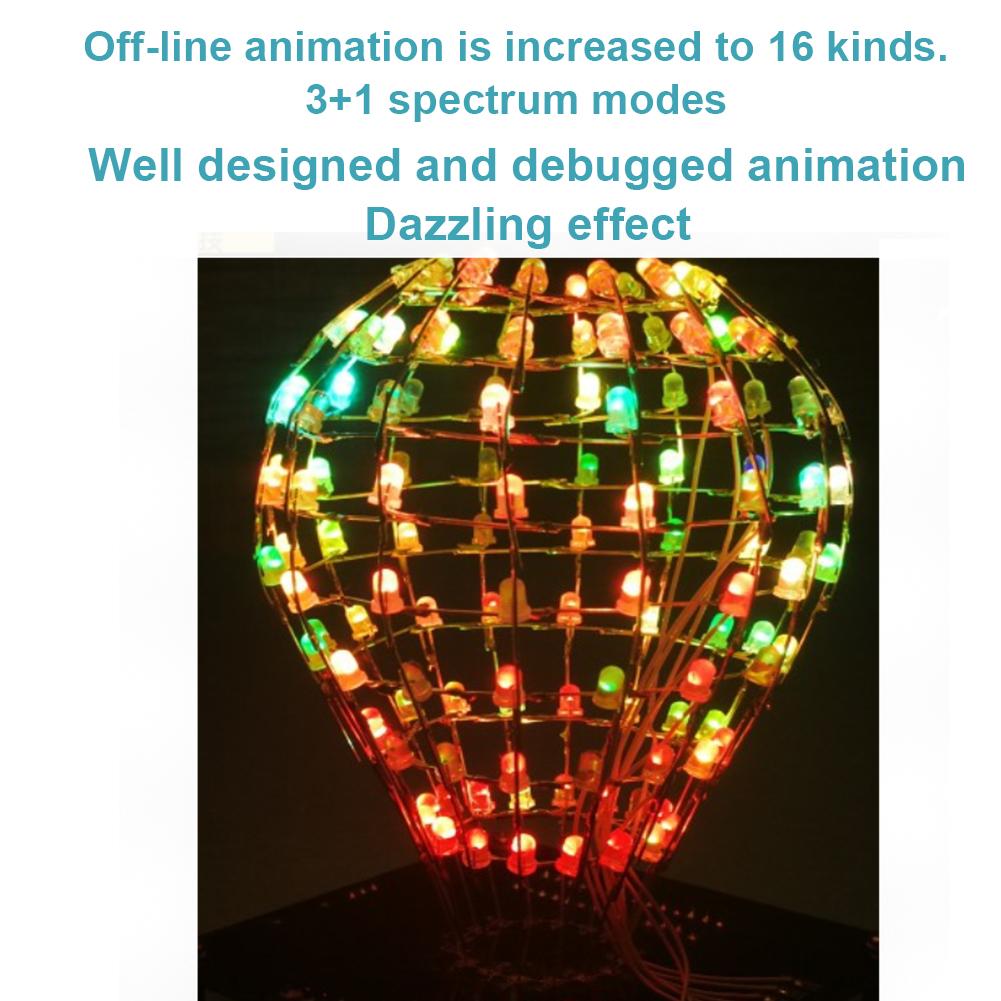 5V USB Light Vertical Ball Kit Designed by PCB Board Colorful LED Light Innovative Music Spectrum