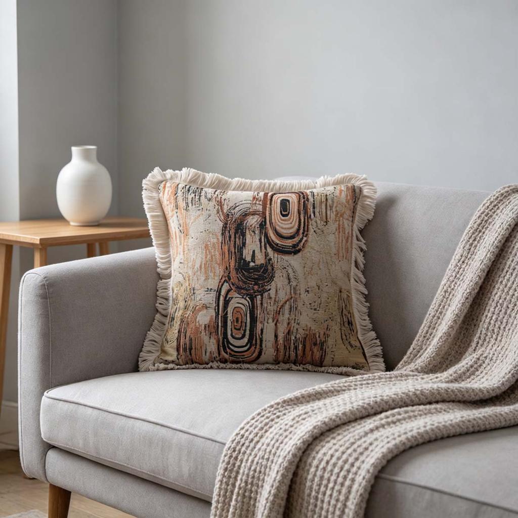 Washable Square Modern Farmhouse Couch Sofa Living Room Outdoor Cushion Decorative Tassel Couch Throw Pillow Covers