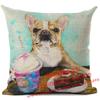 Funny French Bulldog Printed Linen Cushion Cover Home Decoration Pillow Case Living Room Decor Throw Pillows 45X45Cm