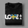 Love Sweden Eurovision Song Contest T-Shirts for Men  Fashion Cotton Tee Shirt O Neck Short Sleeve T Shirts Graphic Printed Tops