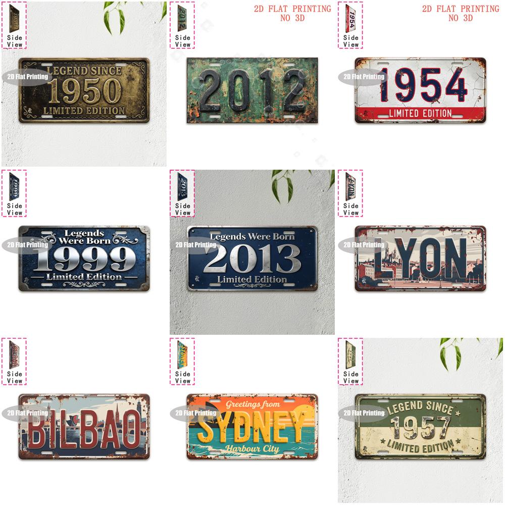 Tin Sign - Vintage Durable Metal Plaque Wall Decor, Home Office Bar Man Cave European Australian City Birth Year License Plate
