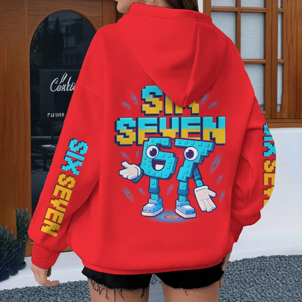 Y2K Six Seven Meme Gaming Hoodies Men Women Long Sleeve Hoody Printed with Six Seven Casual Streetwear Unisex Clothing