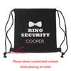 Personalized Ring Security Backpack Drawstring Gift Bag Wedding Ring Bearer Gift Ring Securrity Proposal Bachelorette Hen Party
