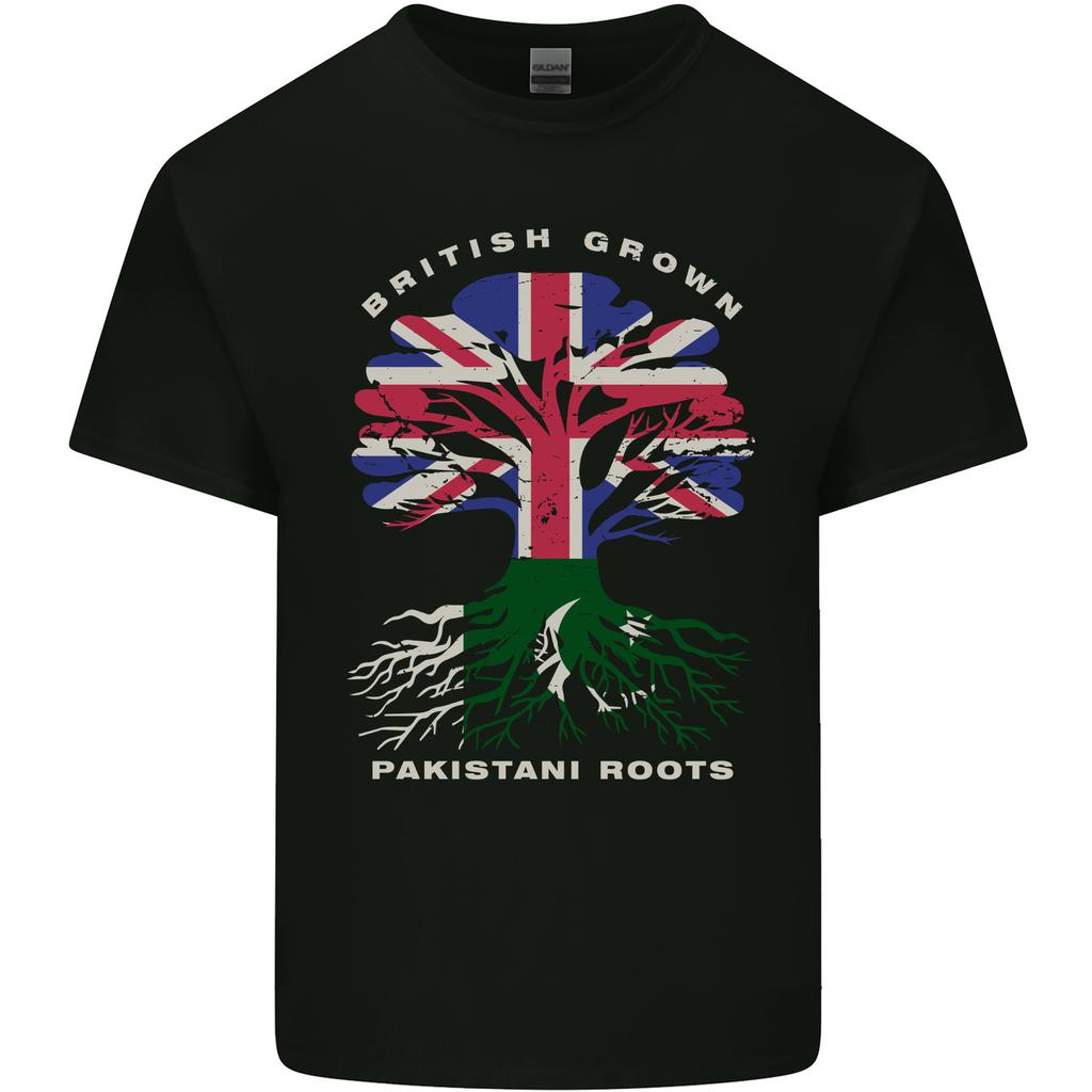 British Grown Pakistan Roots Flag Unisexs Light Cotton TShirt