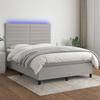 VidaXL Slatted Bed Base with Mattress and LED, Upholstered Bed, Double Bed, Adult Bed for Interior Bedroom, 3134957