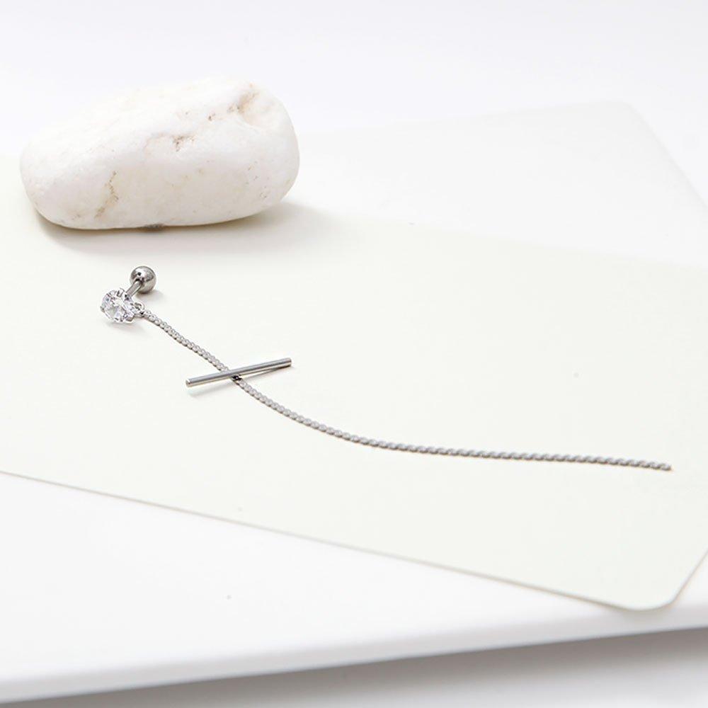[1+1] Surgical Piercing Cubic Chain Cross Single-Side Sale