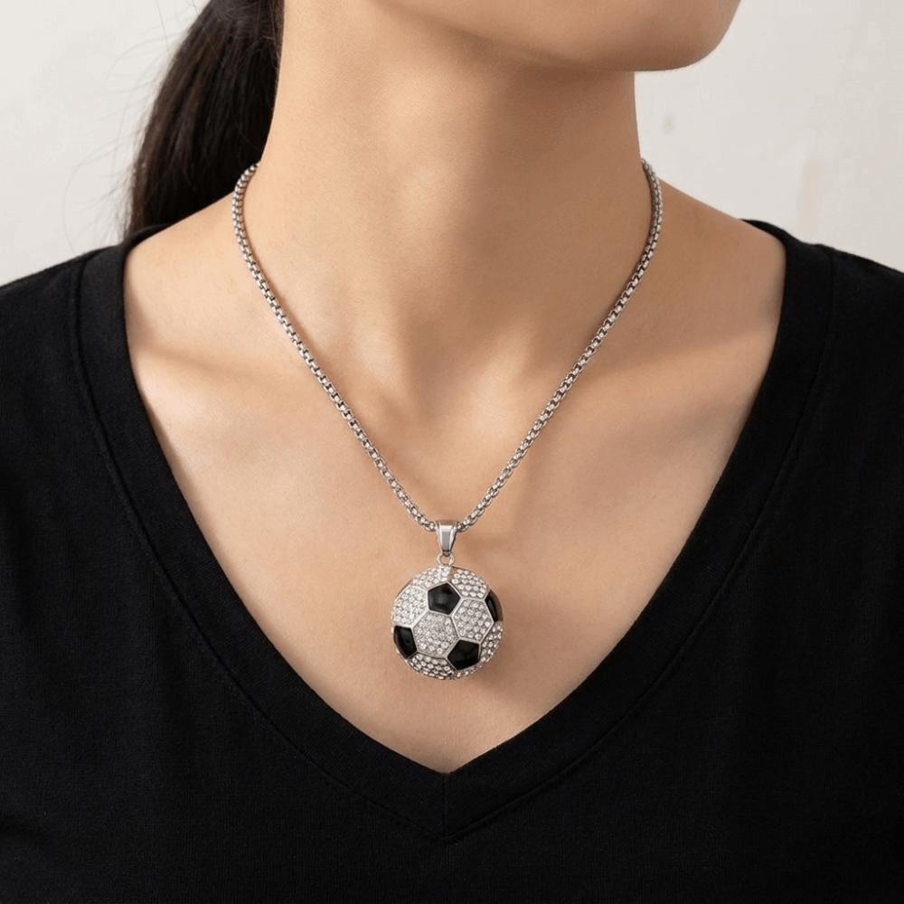 Metal Chain Football Pendant Choker Jewelry Soccer Necklace Personalized Football Necklace Men